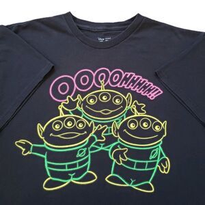 Toy Story Disney Pixar Aliens Sz Large Mens Black Neon Oooohhhh!! T-Shirt Claw